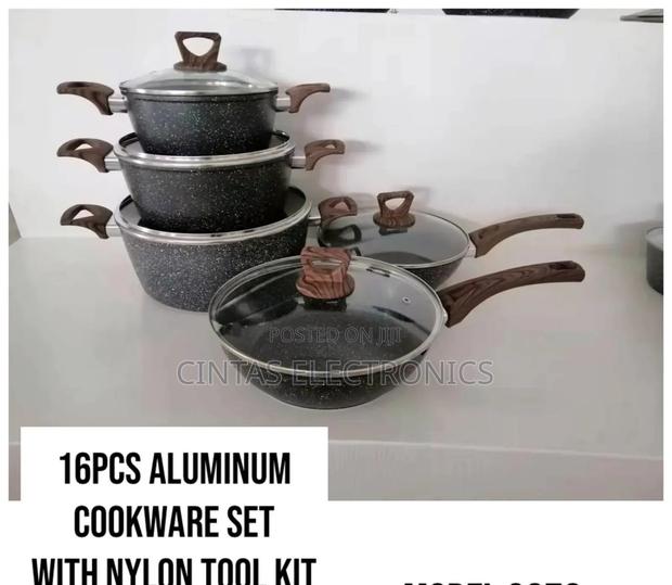 16pcs Aluminium Cookware Set With Nylon Tool Kit - main view