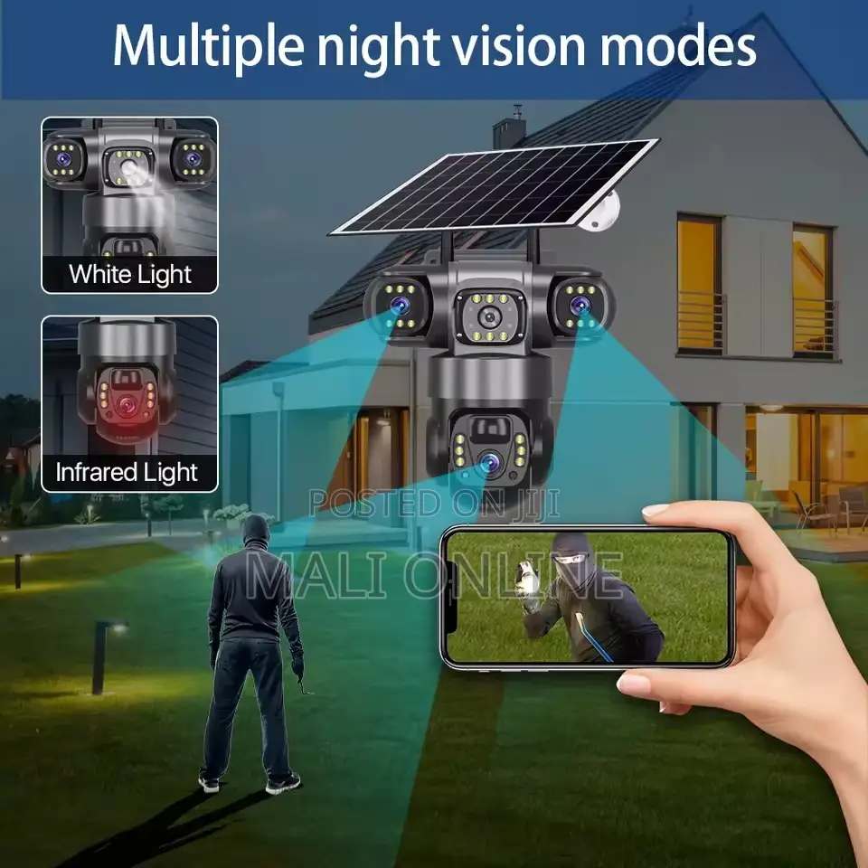 15mp 3-lens4g Solar Security Camera V380pro Outdoor Ptz Cctv