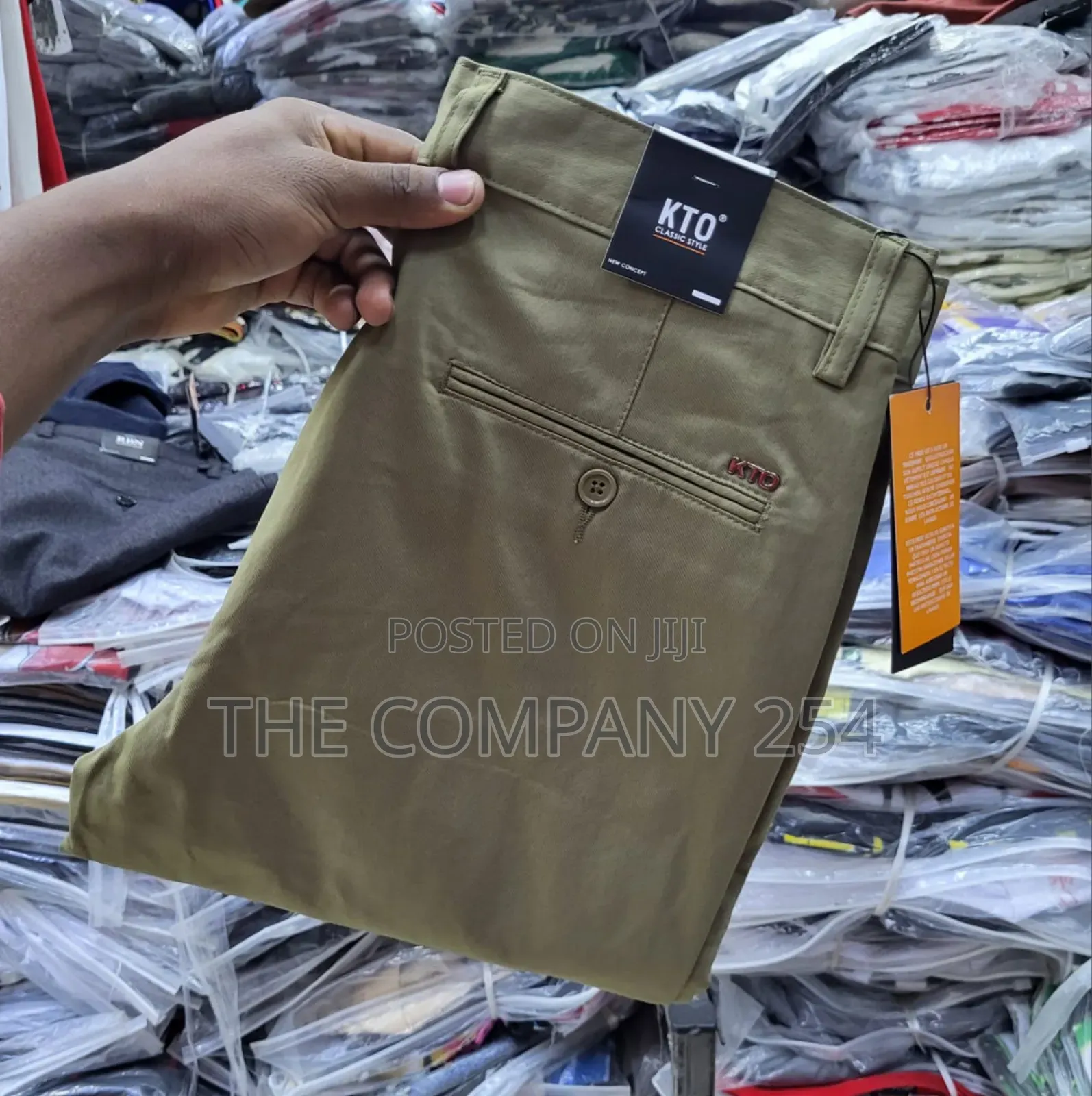 K.T.O Men's Official Semi Casual Khaki Pants Trousers