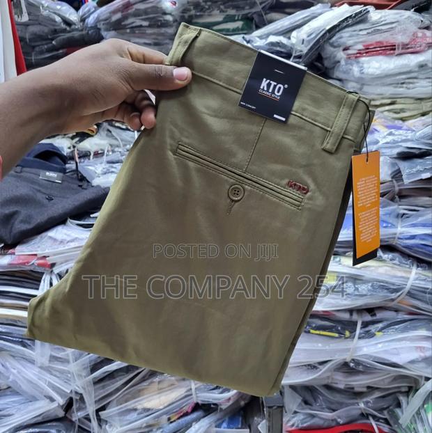 K.T.O Men's Official Semi Casual Khaki Pants Trousers