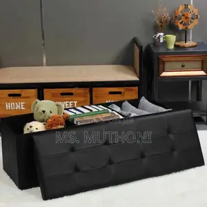 Ottoman Storage Box ; Black, Brown, Cream and Maroon