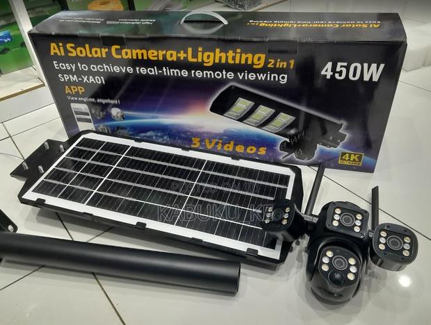 V380 4g Ai Solar Camera With 450w Street Light – 2-in-1