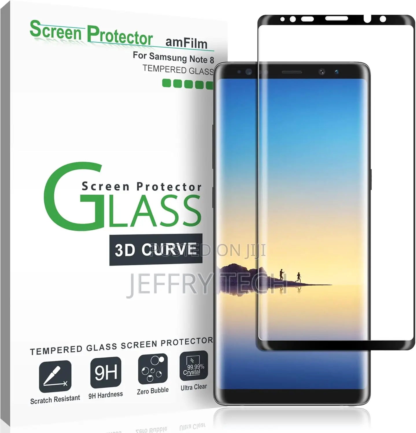 Amfilm Glass Protector for Galaxy Note 8 Fingerprint Works