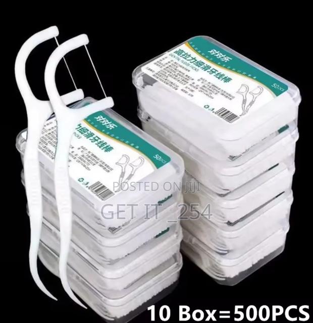 50pc Dental Floss Toothpicks-disposable Cleaning Between Te - main view