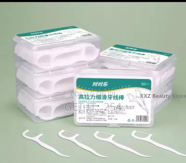 50pc Dental Floss Toothpicks-disposable Cleaning Between Te - thumbnail 2