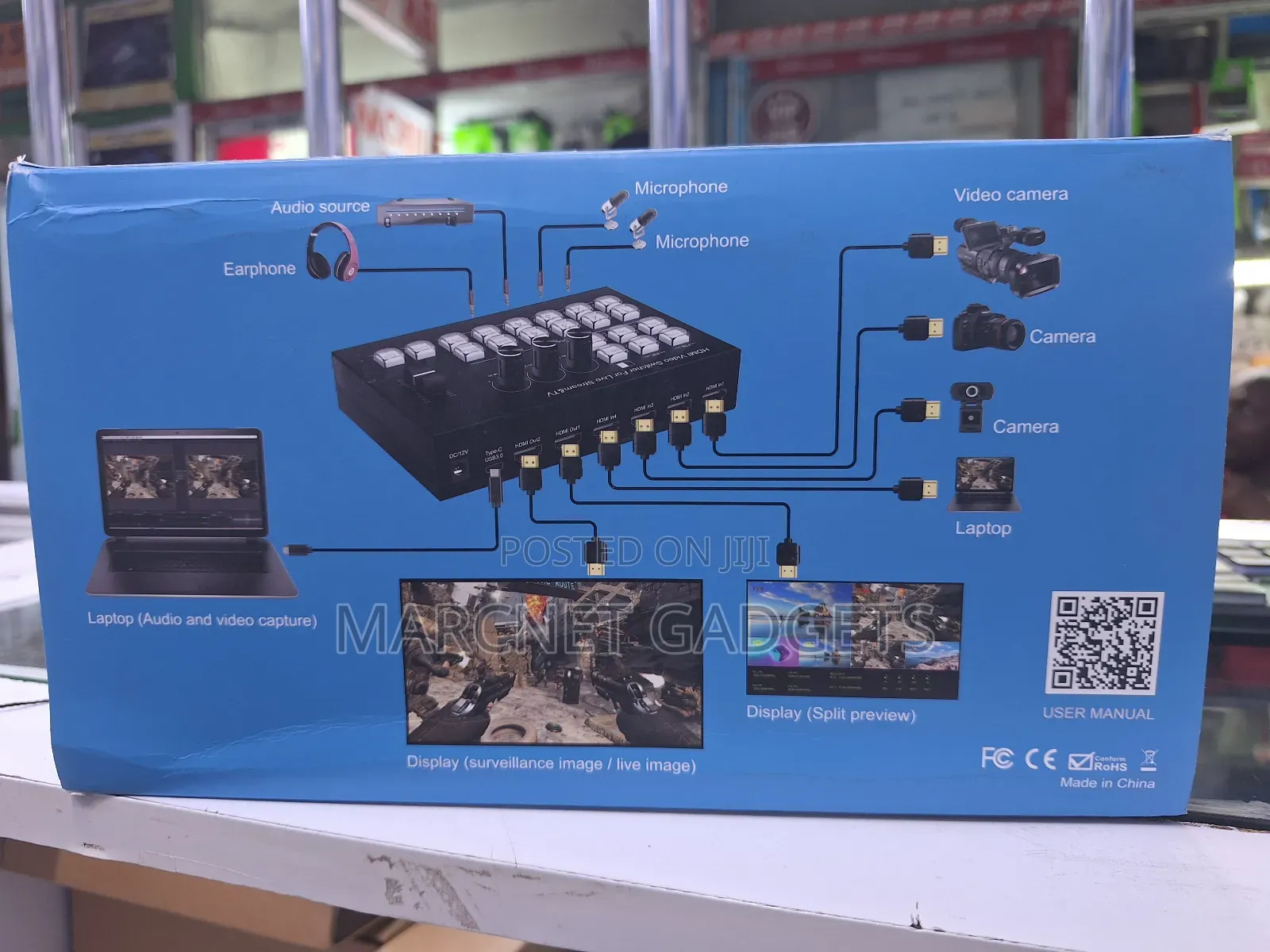 4 × 2 Video Switcher for Livestreaming Capture With Mic Line