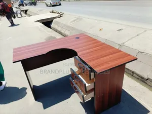 Dark Walnut L Shaped Office Desk