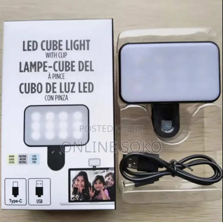 Rechargeable Selfie Fill Light Clip on for Phones, Laptop