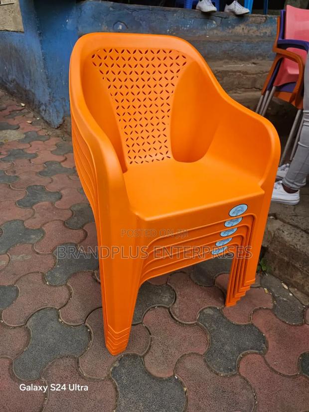 Orange Stackable Plastic Chairs - main view