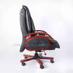 Office Chair:Executive Solid Wood Computer Recliner Chair