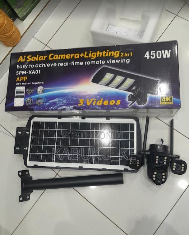 450w Solar Street Light With PTZ 4g CCTV Solar Camera