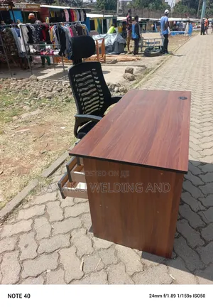 Dark Brown Office Desk Plus Office Chair