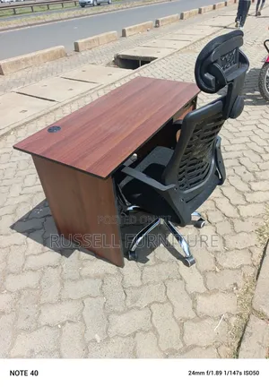 Clean and New Study Table and Headrest Office Chair