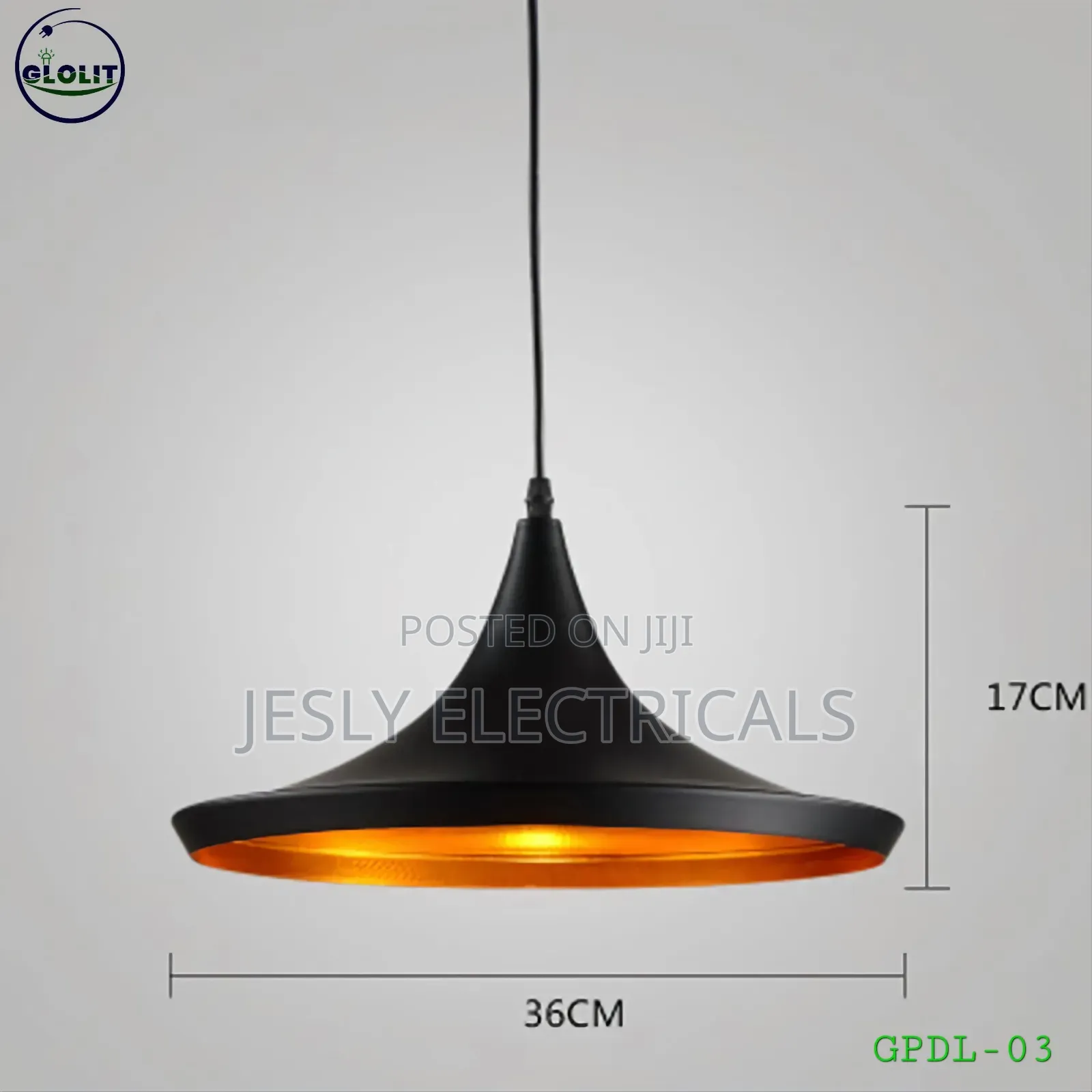 Retro Vintage Pendant Light Black Gold