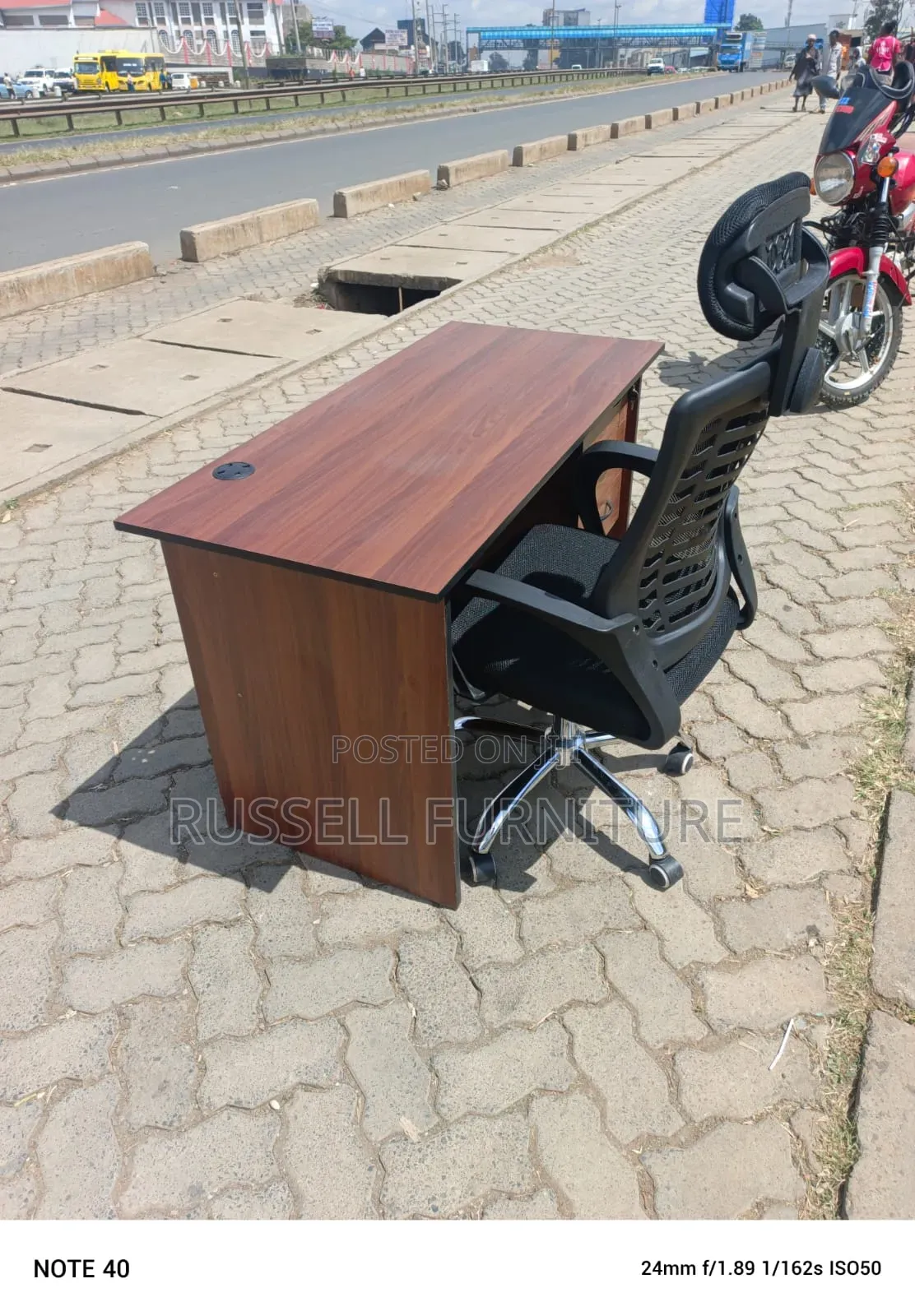 Well Furnished Study Table and New Headrest Office Chair
