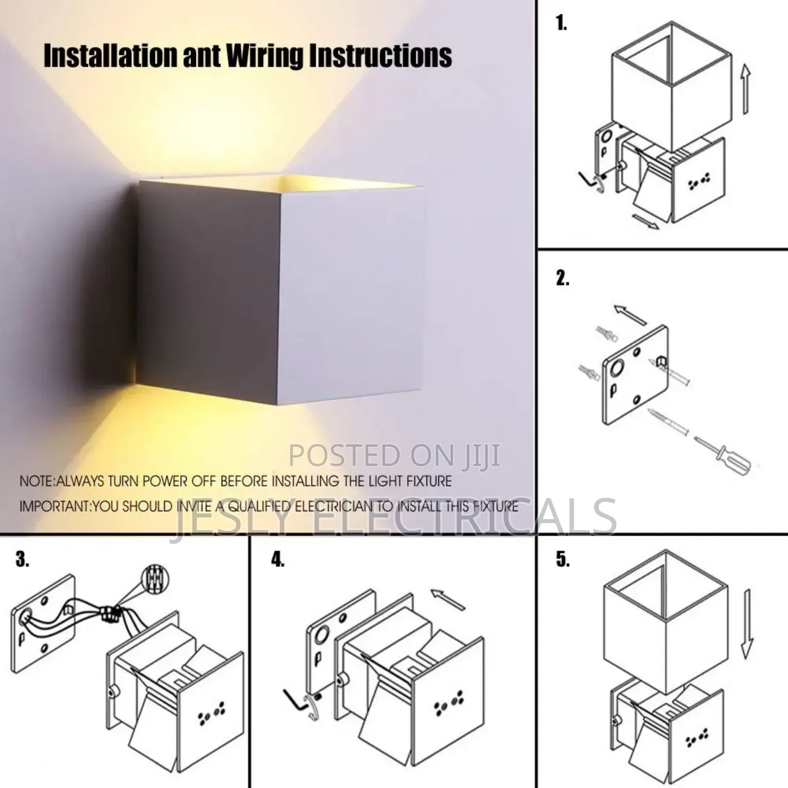 Yima Square Led Wall Lamp,Aluminum Cube Wall Sconces