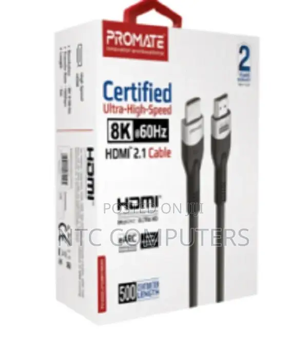Promate Ultra High-Speed at 60hz Hdmi 2.1 Cable, 5m Cable