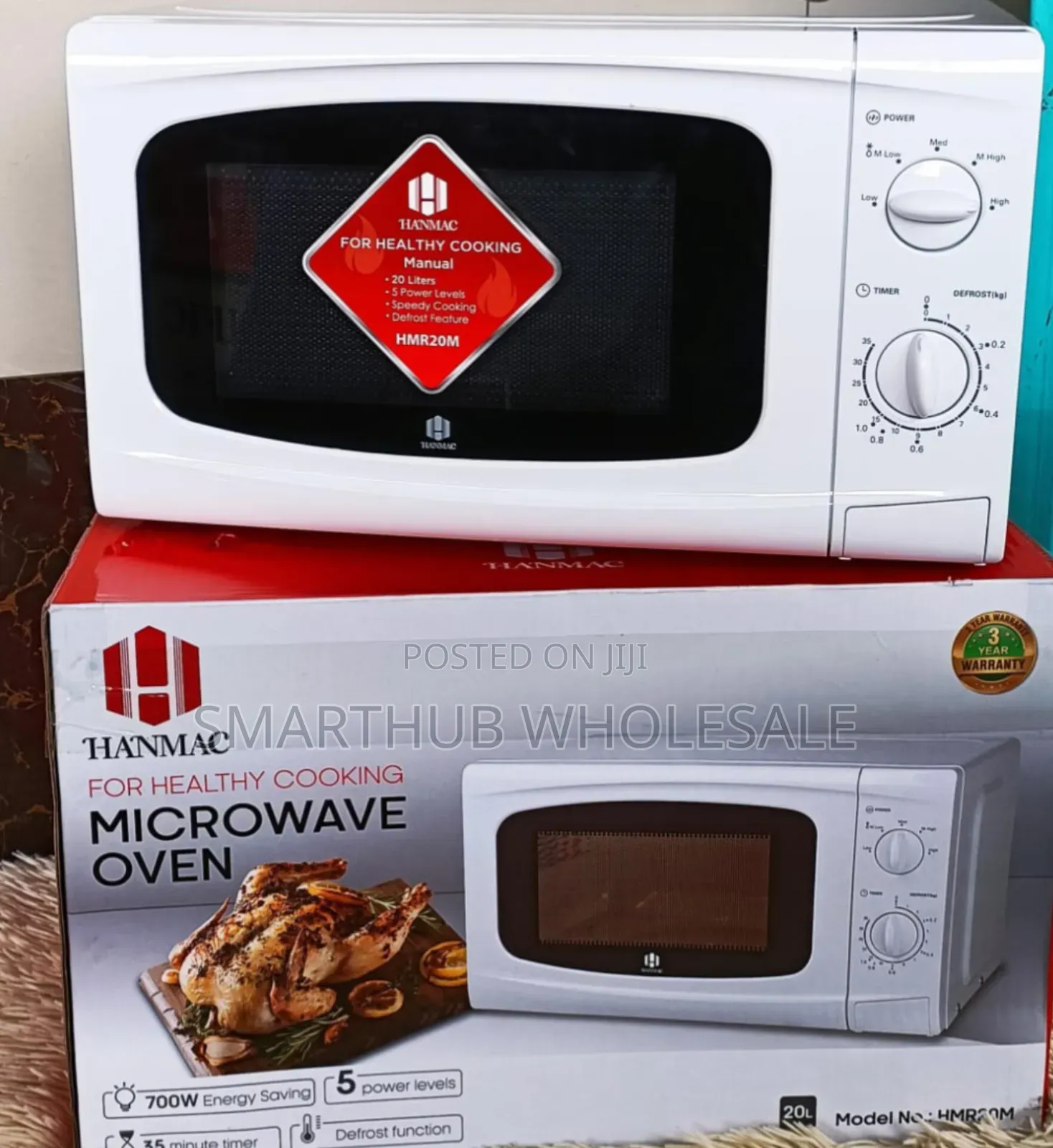 Hanmac 20l Manual White Microwave (3 Years Warranty)