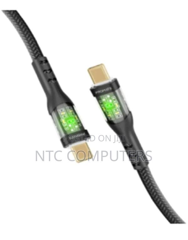 Promate 60w Power Delivery Ultra-Fast Usb-C Transparent Cab