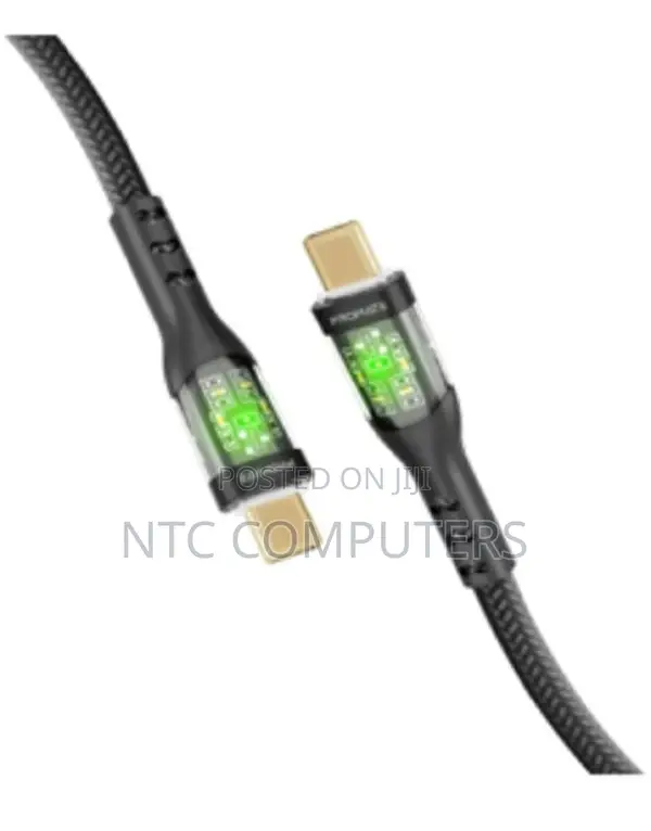 Promate 60w Power Delivery Ultra-Fast Usb-C Transparent Cab