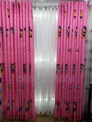 Pink Themed  Kids Curtains