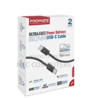 Promate Ultra-Fast 60w Power Delivery Usb-C Fabric Braided C