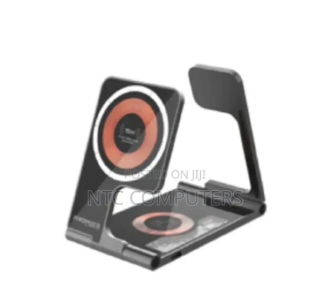 Promate 3 in 1 Ultra-Slim Transparent Foldable 15w Magsafe