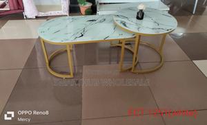 White Marble Coffee Table(Glass Effect ) - thumbnail 2