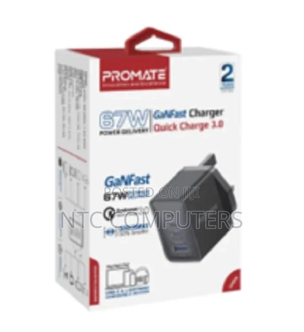 Promate 67w Pd Ganfast Charger With 2x67wpd Usb-C,1x20wpd