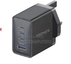Promate 67w Pd Ganfast Charger With 2x67wpd Usb-C,1x20wpd