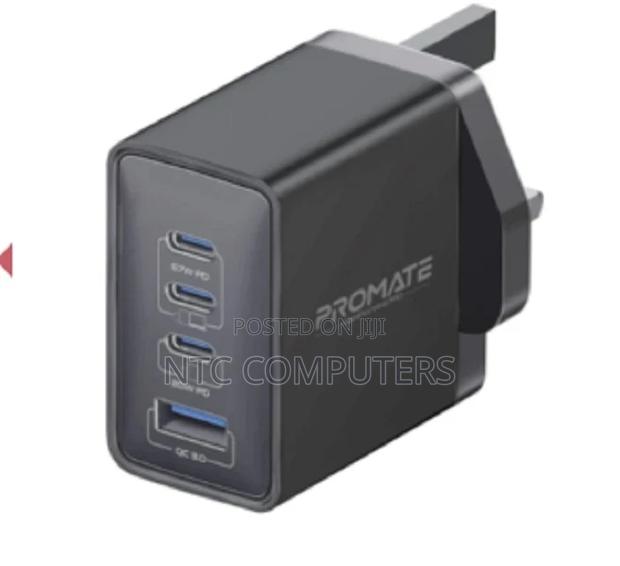 Promate 67w Pd Ganfast Charger With 2x67wpd Usb-C,1x20wpd - thumbnail 2