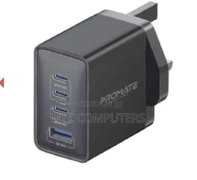 Promate 67w Pd Ganfast Charger With 2x67wpd Usb-C,1x20wpd