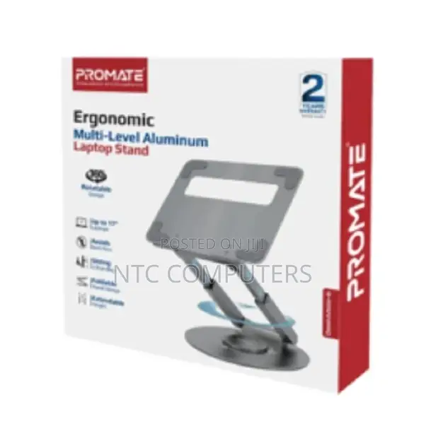 Promate Ergonomic Multi-Level Aluminium Laptop Stand •