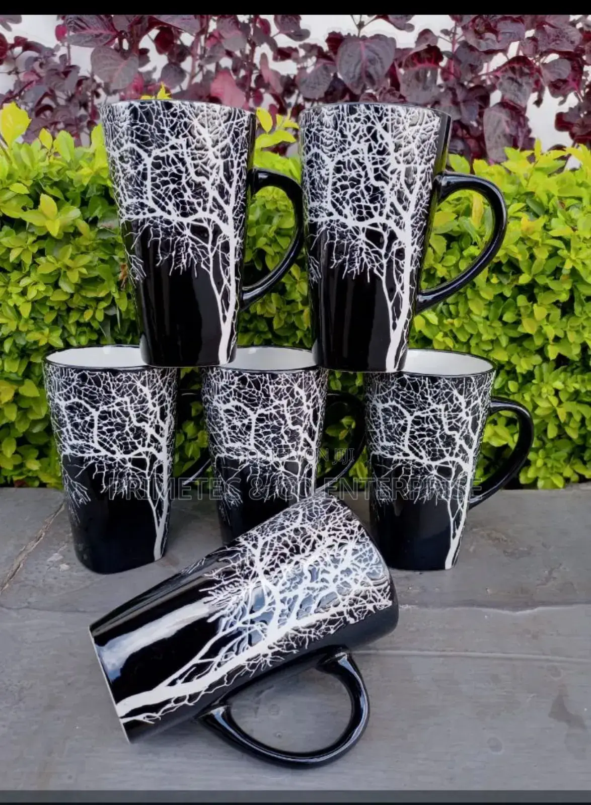 6 PCS Black Tree Mug