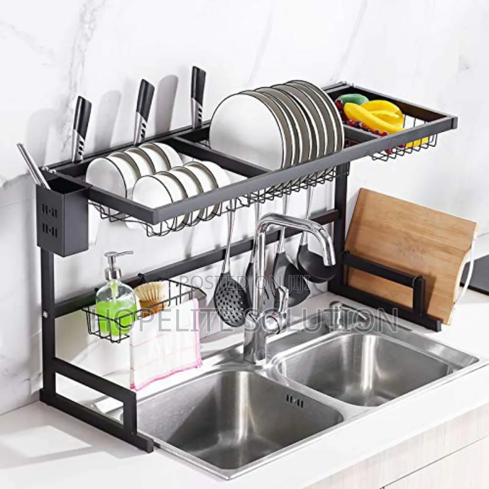 Rust Proof Heavy Duty Metallic Over the Sink Rack