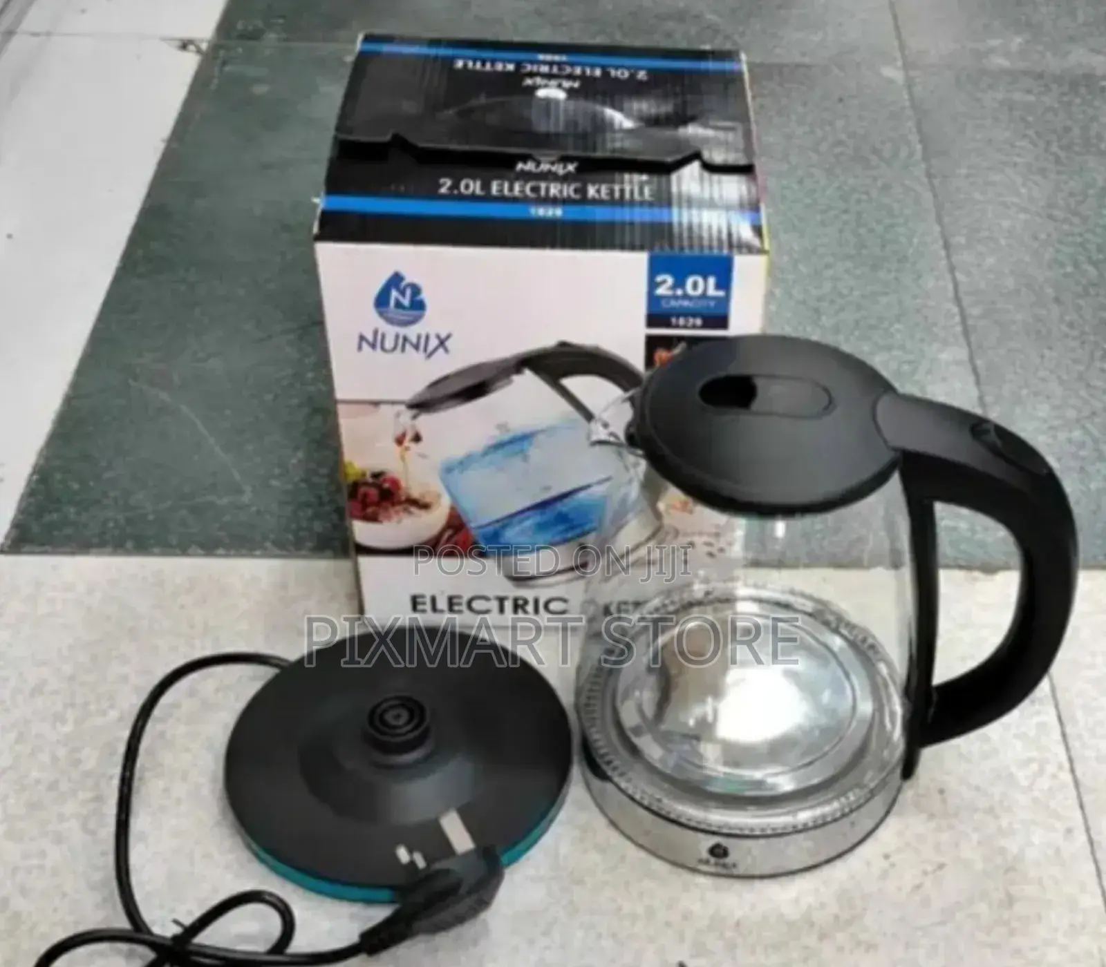 Nunix 2.0 L Glass Electric Kettle – Fast Boil, Led Light