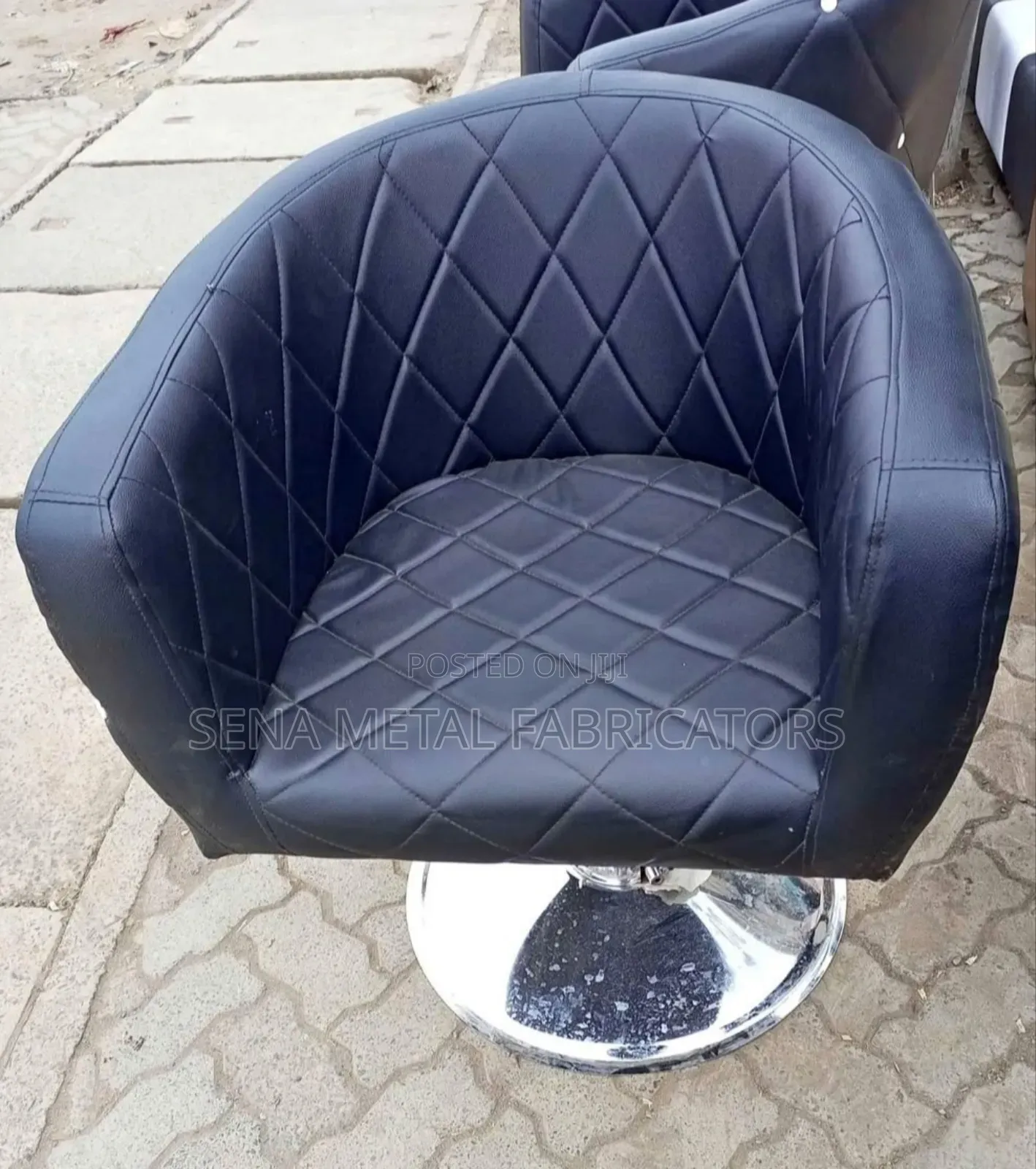 Styling Chair, Black Leather Faux.