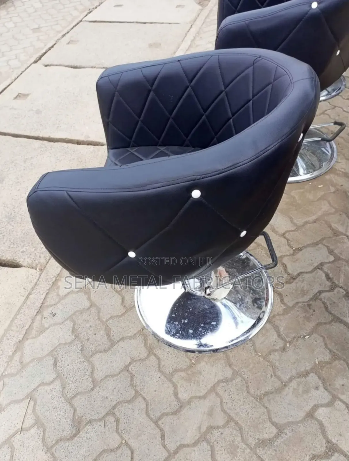 Styling Chair, Black Leather Faux.
