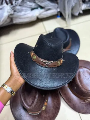 Black Unique Stylish Cowboy/Cowgirl Hats at 1200