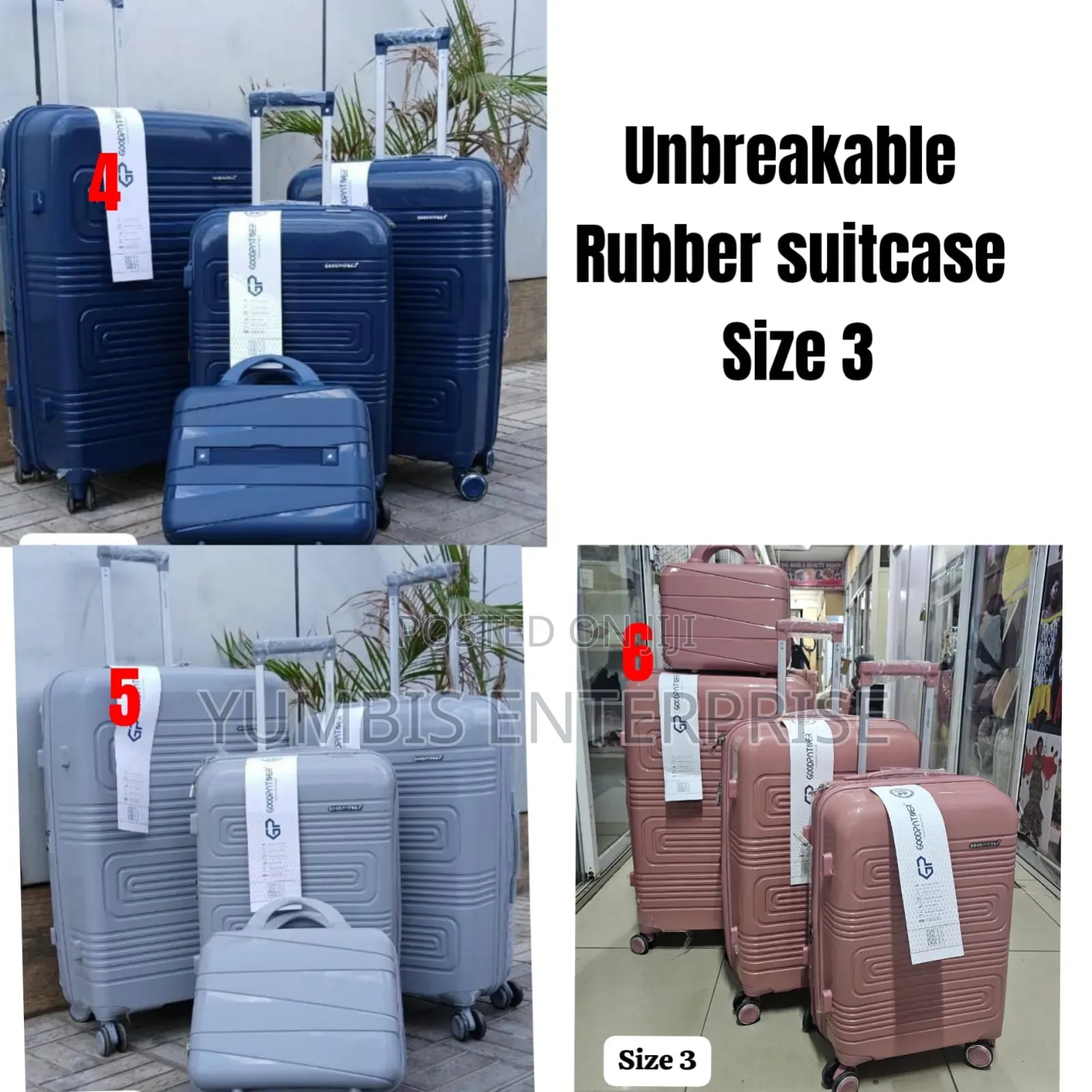 Size 3 Different Colors of Rubber Suitcase in 4 in 1 at 8500
