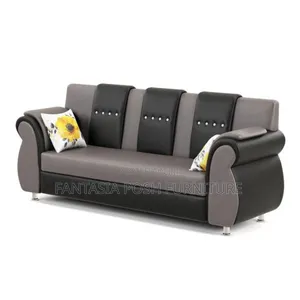 Modern Black-Gray 3 Seater Sofa