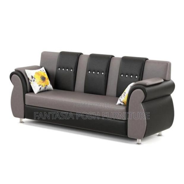 Modern Black-Gray 3 Seater Sofa