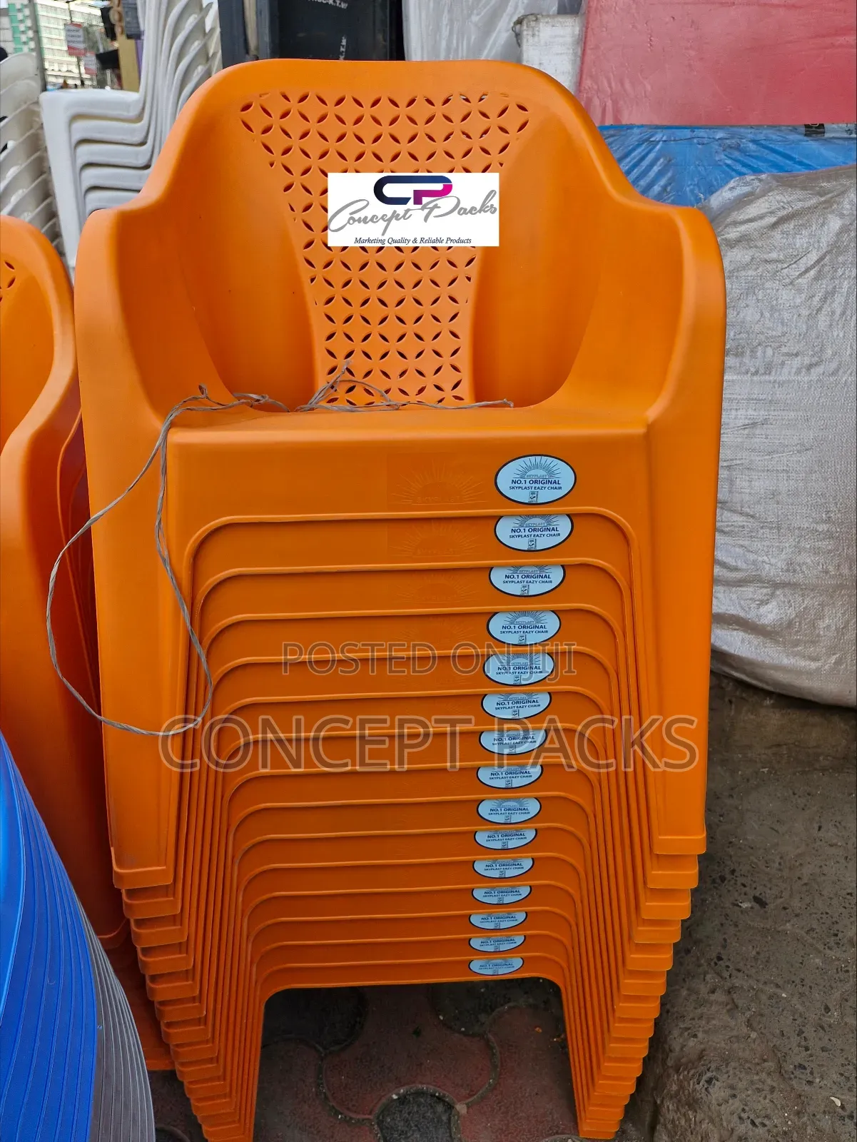 Skyplast Orange Plastic Chairs. Easy Chair