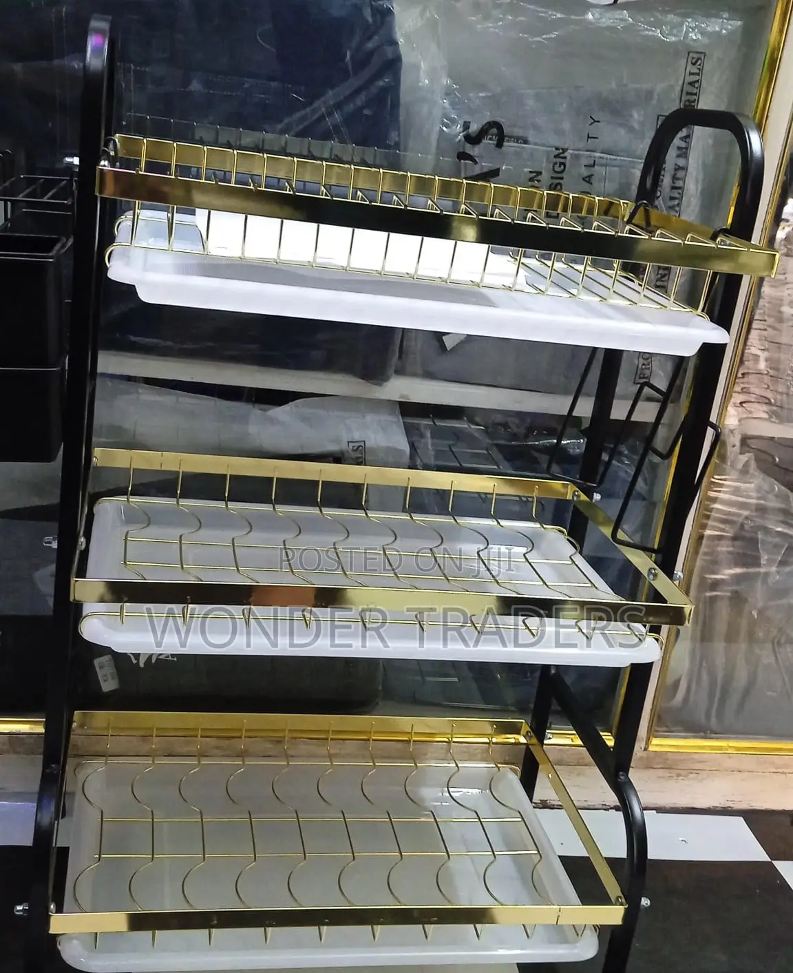 Black and Gold 3tier Dishrack