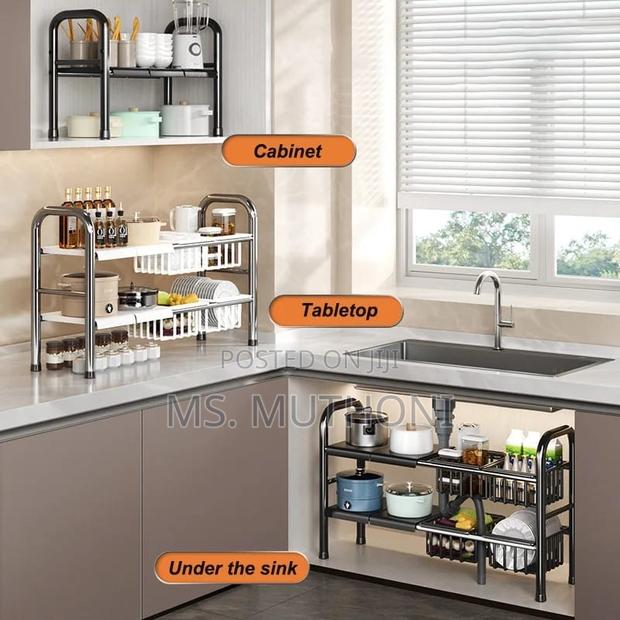 Under the Sink Adjustable 2 Tier Rack* (53 -88 Cm ) - thumbnail 4