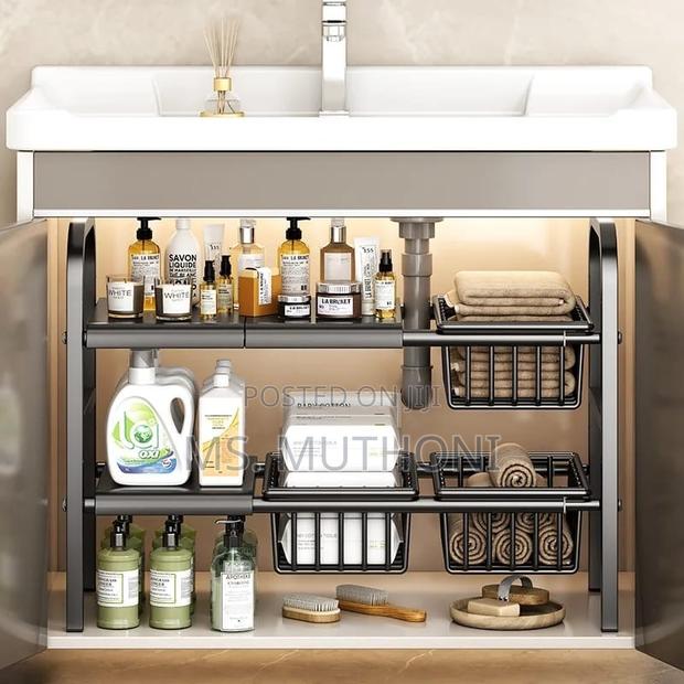 Under the Sink Adjustable 2 Tier Rack* (53 -88 Cm ) - thumbnail 2