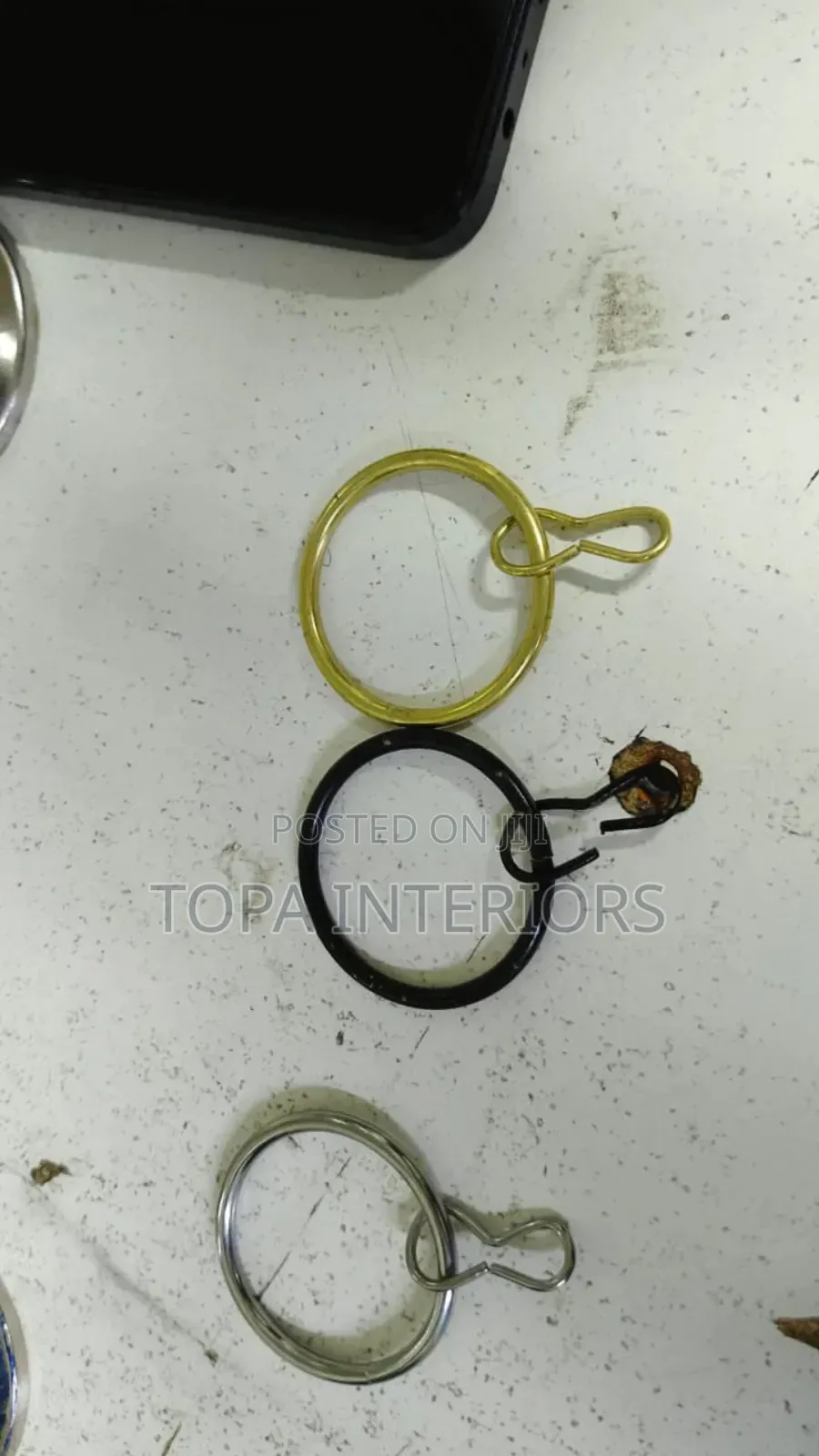 Curtain Pole Drapery Metallic Round Rings Without Plastic Rubber