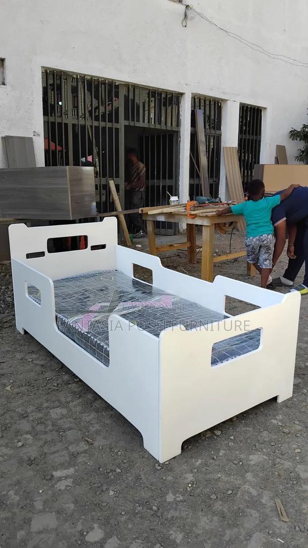 Modern White Toddler Bed Frame - main view