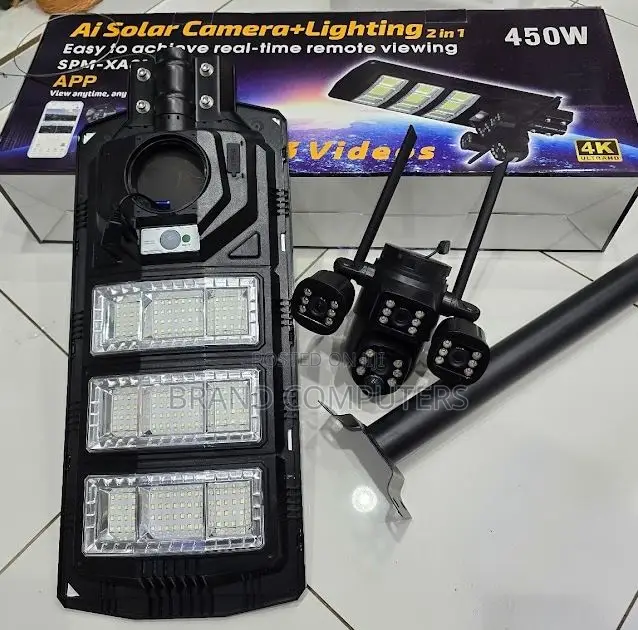 2 In1 450w Solar Powered Street Light With 4g Camera