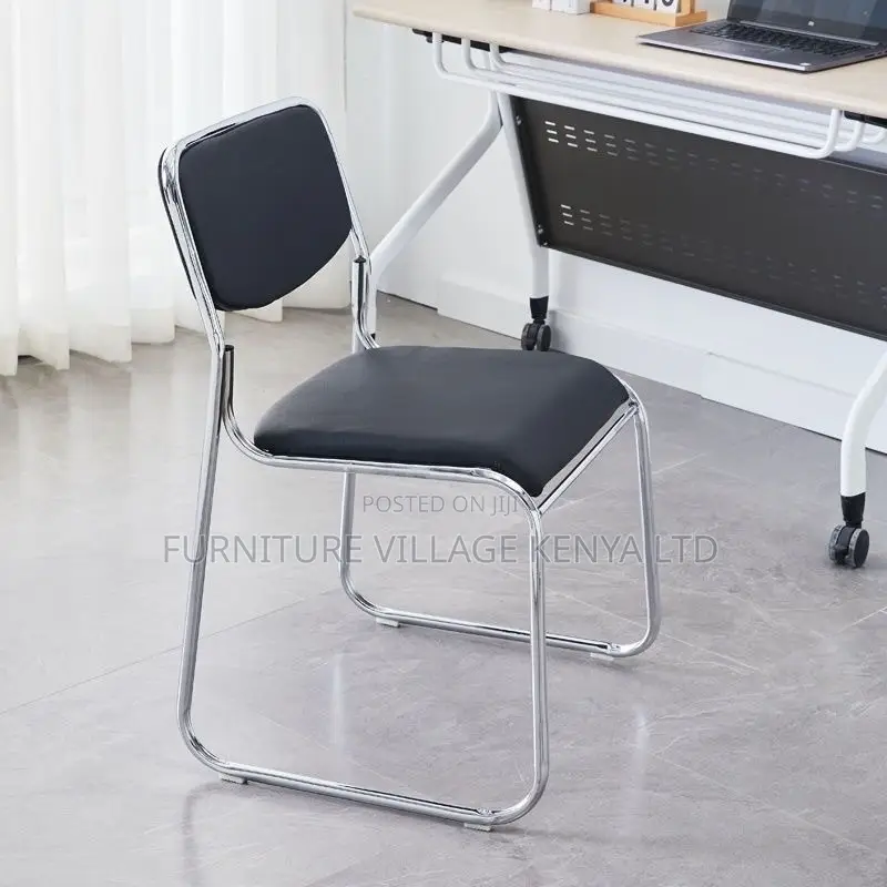 Office Chair: Conference Style Chrome Armless Office Chair